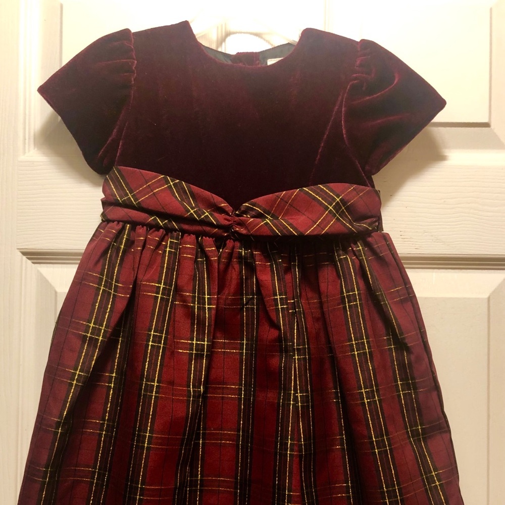 A beautiful holiday dress for a little girl.
